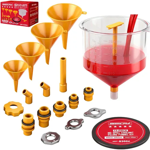 Vista 10 de Kit de embudo de aceite de motor de 18 piezas, juego de embudo de aceite automotriz de 1.59 QT/1.5L con 12 adaptadores, codo, pantalla de flecha
