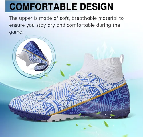 Vista 2 de Soccer Cleats Mens Women Soccer Shoes Youth Football Cleats for Big Boy AG TF