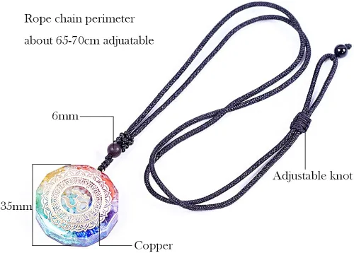 Vista 6 de Colgante de orgonita con símbolo Om collar luminoso collar de energía curativa de chakras joyería de meditación de 138 pulgadas Cristal ágata