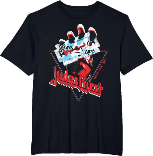 Vista 4 de Camisetas y camisetas gráficas de acero británico Judas Priest para hombres y mujeres