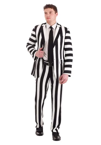 Vista 4 de Pantalones de Traje Rayados de Beetlejuice para Hombre Multicolor