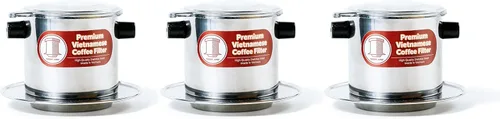 Vista 15 de Juego de filtros de café vietnamita También se le conoce como cafetera vietnamita o prensa extragrande, Acero inoxidable