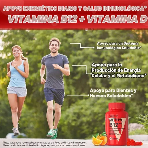 Vista 2 de Gomitas veganas con vitamina B12 D3, sabor a naranja, 90