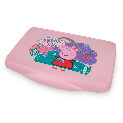 Vista 2 de Peppa Pig Escritorio de regazo para niños con almacenamiento, tapa plegable y diseño plegable, portátil para viajes o uso en la cama en casa, ideal