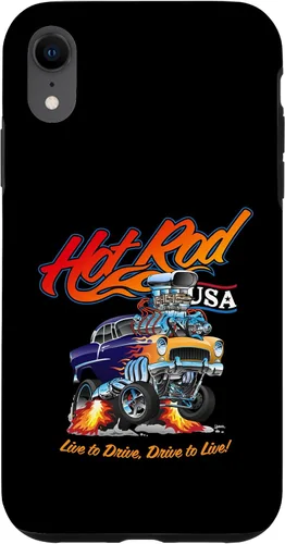 Vista 25 de Hotrod USA Design Classic Retro Muscle Car Dragster Cartoon Case for iPhone 17