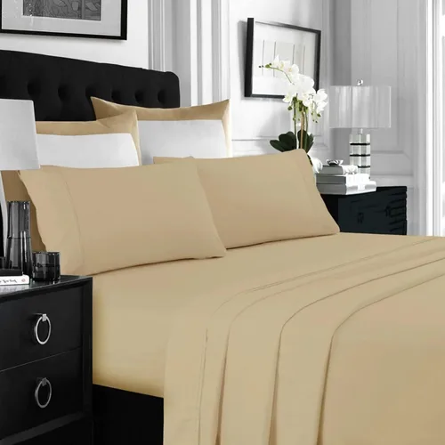 Vista 3 de Tribeca Living Juego de sábanas de microfibra cepillada de 3.33 oz/m², bolsillo extra profundo para colchones de hasta 21 pulgadas, enfriamiento