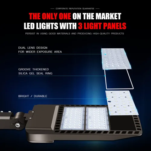 Vista 2 de Juyace Luz LED de estacionamiento de 300 W, montaje deslizante, montaje del atardecer al amanecer, iluminación exterior, inundación exterior
