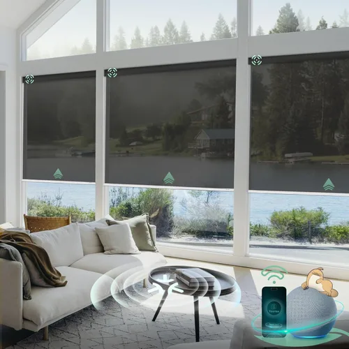 Vista 8 de Yoolax Persianas Inteligentes, Persianas Enrollables Motorizadas Matter Opacas Blackout Automáticas para Ventanas, Persianas Motorizadas Compatibles