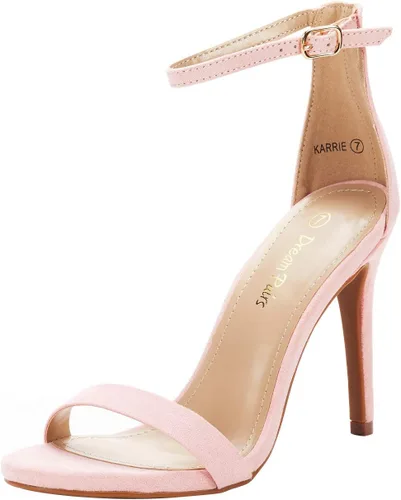Vista 17 de DREAM PAIRS Sandalias de tacón alto para mujer Negro/Gamuza