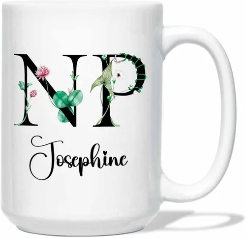 Vista 15 de Taza de enfermera practicante con nombre personalizado, regalo NP, taza de café para estudiante de enfermería, regalo médico personalizado