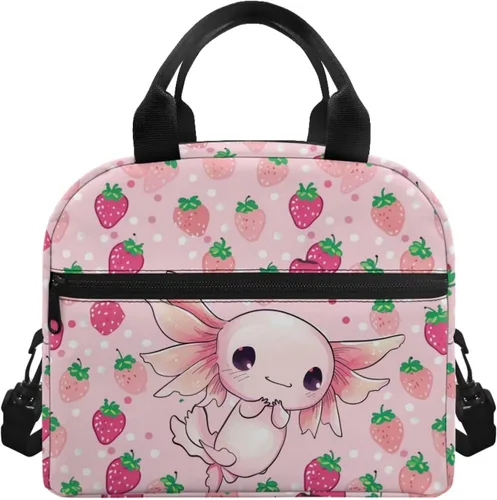 Vista 25 de Showudesigns Bolsas de almuerzo de flores de mariposa para mujer, lonchera aislada, bolsa de almuerzo reutilizable con correa ajustable
