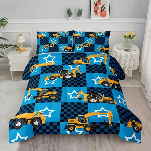 Vista 12 de Juego de edredón para niños Axolotl, tamaño individual, juego de ropa de cama con diseño de autos de carreras para niños, niñas, adolescentes