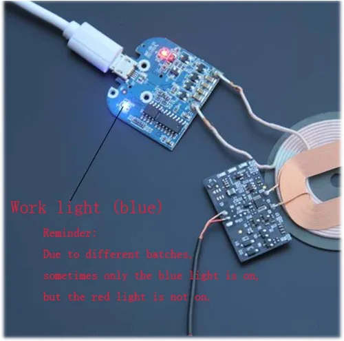 Vista 3 de Wixine 2 unids Qi cargador inalámbrico PCBA placa de circuito con almohadilla de bobina de carga para DIY K9G9