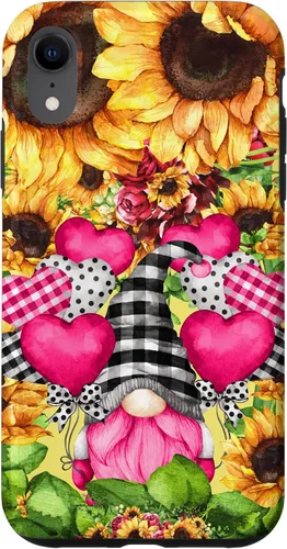 Vista 25 de Cute Sunflower Pattern for Women Pink Valentines Gnome Case for iPhone 17