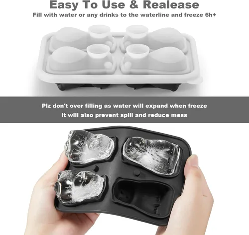 Vista 5 de ACOOKEE Bandeja para cubitos de hielo de Capybara con formas divertidas, lindos regalos de capibara originales, 5.6 cm de gran molde de hielo