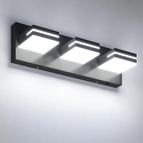 Vista 16 de VOLISUN 5CCT - Lámparas de baño regulables sobre el espejo, modernas lámparas de tocador de baño, cabezal giratorio de 360°, luces LED negras