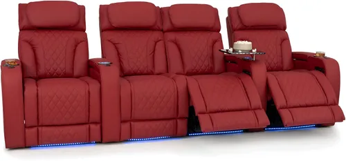 Vista 11 de Seatcraft Luminis 365 - Asiento de cine en casa (fila de 2 biplazas), color carmesí