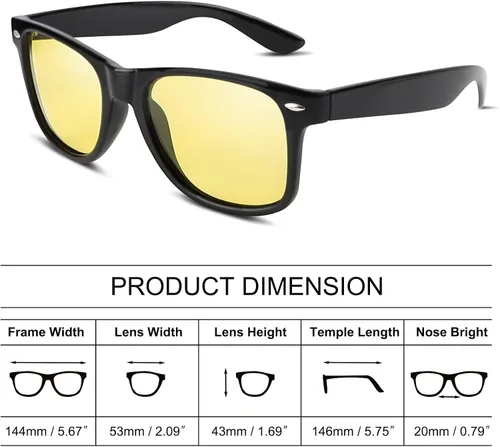Vista 4 de Wzerry Gafas de visión nocturna para mujeres y hombres, lentes polarizados para conducción nocturna, antirreflejos, lentes amarillas HD que mejoran