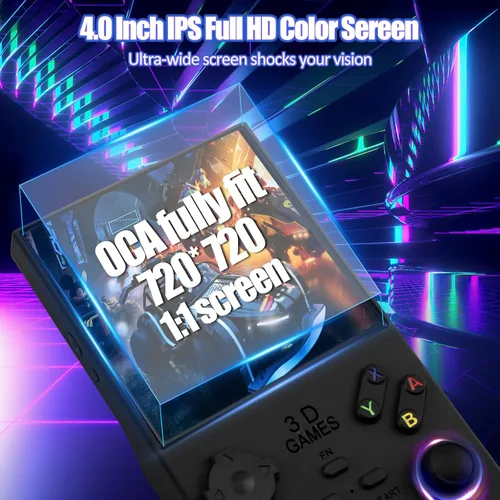 Vista 3 de Consola de juegos de mano retro V40 MAX 2026 actualizada con 256 G incorporados, más de 20000 juegos clásicos, pantalla 4K HD IPS de 4.0 pulgadas