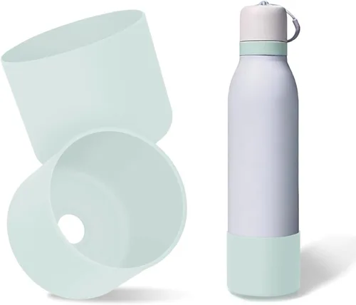 Vista 58 de 2 botas de silicona superiores para Owala FreeSip Twist de 24 onzas, funda inferior resistente a los arañazos, accesorios de botella de Owala