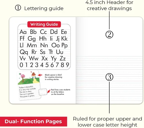 Vista 3 de BAZIC - Diario primario de 100 hojas de composición de mármol, libro de composición de mármol para preescolar, 1 grado 2, cuaderno de compilación