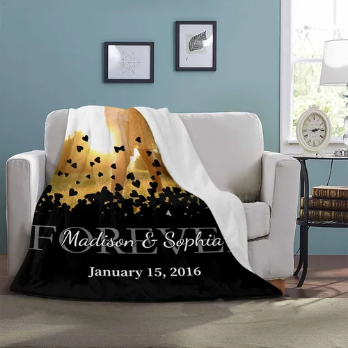 Vista 5 de D-Story Mantas personalizadas con fotos, regalos personalizados para parejas, regalos de aniversario y cumpleaños para esposa, marido, novia, novio
