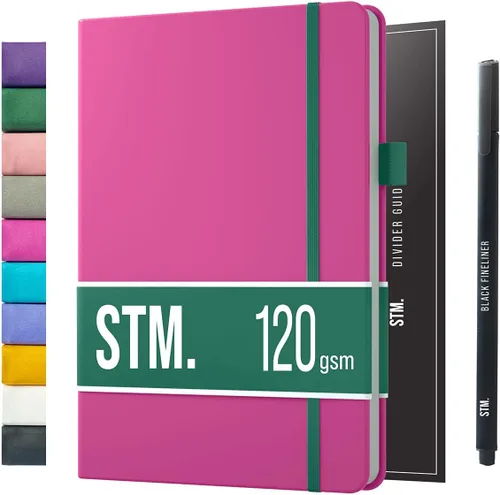 Vista 20 de Cuaderno de cuadrícula de puntos con viñetas Cuadernos diarios A5 para escritura personal, trabajo, mujeres papel grueso de 120gsm, tapa dura