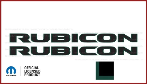 Vista 2 de Rubicon Hood - Calcomanía de vinilo para Jeep Rubicon/Gladiator JL/JT (2018-2024) 392 bronce con contorno negro F392BO (juego de 2) FJ5H2