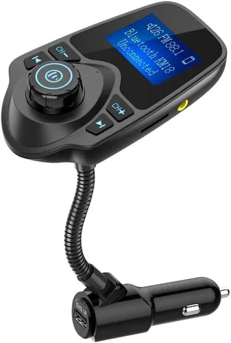 Vista 8 de [versión más reciente LED transmisor FM], Nulaxy transmisor de radio FM inalámbrico por Bluetooth para el coche, Negro