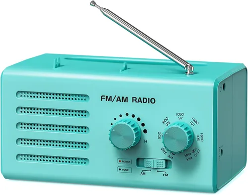 Vista 8 de Radio AM FM portátil, radio transistor Goodes enchufable de pared con batería con la mejor recepción, altavoz fuerte, excelente sonido, radios Cian