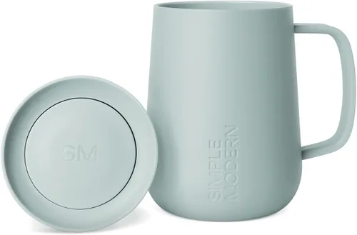 Vista 13 de Simple Modern - Taza Voyager Signature Vaso de viaje para café con tapa de 360° y asa Vaso de café helado con revestimiento de cerámica, acero