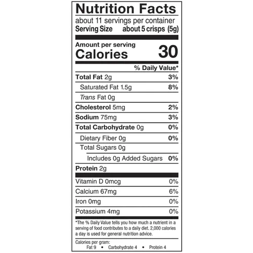 Vista 2 de Mrs. Cubbison's Crisps de Queso, Cheddar, Crisps de Queso Cheddar, 1.98 onzas (paquete de 1)