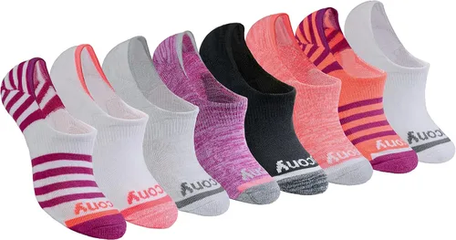 Vista 17 de Saucony 8 pares de calcetines invisibles acolchados para mujer. Armario (8 Pares)