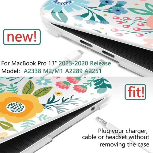 Vista 2 de TWOLSKOO Funda compatible con MacBook Pro de 13 pulgadas 2023-2016 A2338 M2/M1 A2251 A2289 A2159 A1989 A1706, cubierta rígida de plástico y funda
