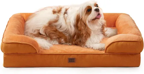 Vista 69 de EHEYCIGA – Cama ortopédica impermeable para perros pequeños, de espuma viscoelástica tipo caja de huevos, con bordes elevados y base antideslizante