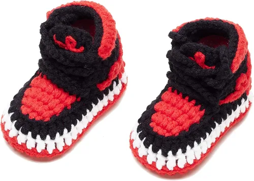 Vista 2 de Itzzy Bitzzy Zapatillas de bebé Zapatos de ganchillo para bebés Botines suaves para niños y niñas Zapatos de suela suave sin cordones