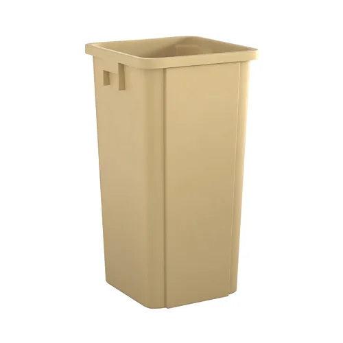 Vista 37 de Bote de basura comercial cuadrado beige de 19 galones para escuela, hotel, oficina, almacén, centro comercial, restaurante