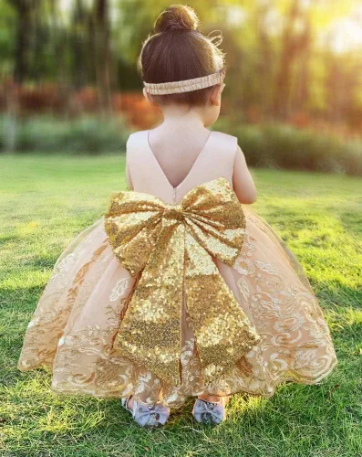 Vista 7 de Vestido Fkkfyy con flor, vestido para boda, para niña de 0-12 meses