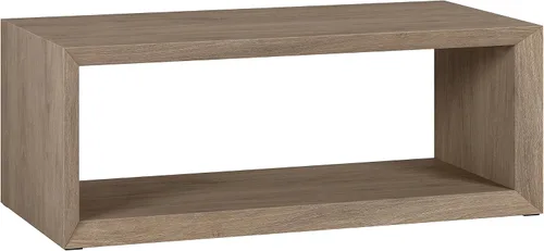 Vista 9 de Henn&Hart - Mesa de centro moderna de 48 pulgadas, color blanco haya Open lower shelf provides spacious surface and storage while keeping a modern