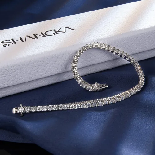 Vista 4 de Tennis Bracelet,18K Womens Bracelet CZ Bracelets with Sparking Cubic Zirconia