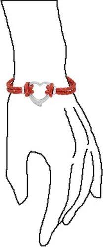 Vista 3 de Bling Jewelry Pulsera de cuero para mujer, color rojo, blanco, rosa, con corazón abierto, tejido delgado, trenzado, multihilo, cuero, novia, tono