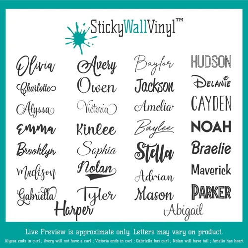 Vista 4 de Calcomanía de pared con nombre, letrero con nombre, calcomanía de nombre personalizado, calcomanía para guardería, habitación de niños, habitación