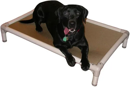 Vista 13 de Kuranda Cama elevada para mascotas a prueba de masticación, PVC almendra, 30 x 20 pulgadas, vinilo resistente, color burdeos
