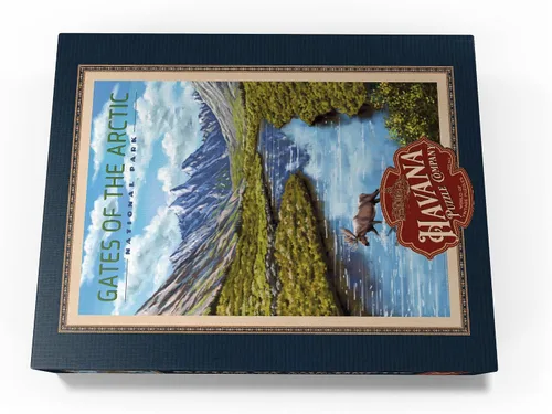 Vista 4 de MyPuzzle Gates of The Arctic National Park - The Arctic Whisper, póster de viaje vintage, rompecabezas de 100 piezas para adultos