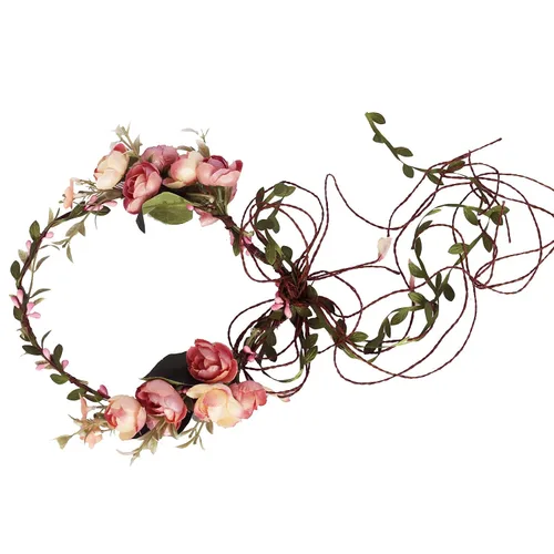 Vista 26 de Corona floral para mujer, diadema floral para el cabello, corona de flores, halo bohemio, fiesta, baile de graduación, fotos