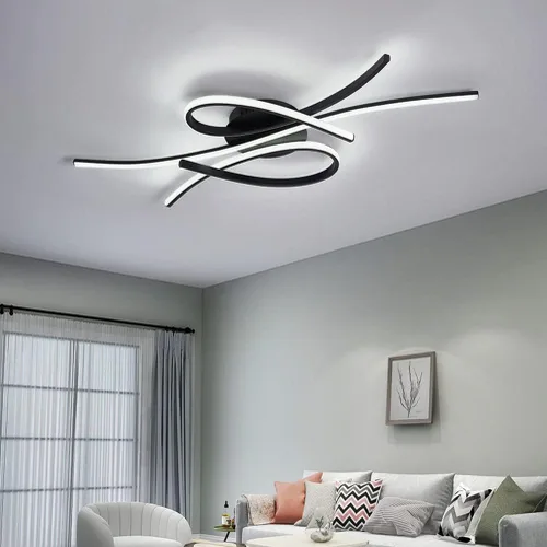 Vista 3 de Lámpara de techo LED para sala de estar, 55 W, moderna, regulable, 3000 K - 6500 K, lámpara de techo empotrada para interiores, lámpara de techo