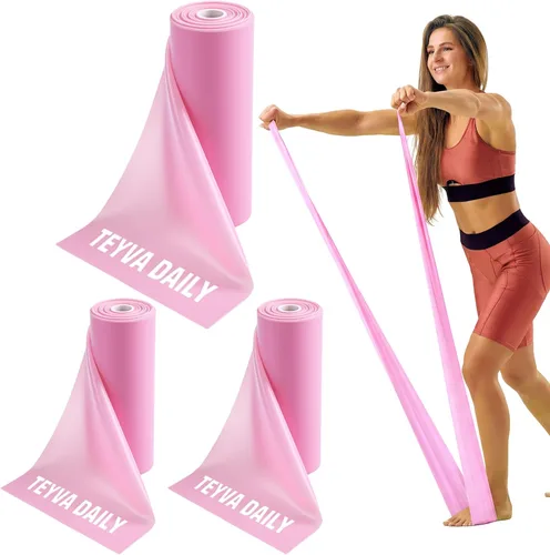 Vista 7 de Paquete de 3 bandas de resistencia de 8 yardas, sin látex, bandas elásticas de ejercicio para terapia física para mujeres y hombres, entrenamiento