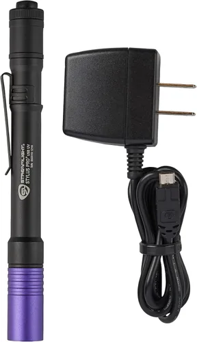 Vista 3 de Streamlight 66148 Stylus Pro USB 400nm UV recargable pluma con adaptador de CA de 120V, cable USB y funda de nailon, color negro