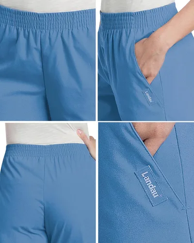 Vista 4 de Landau Essentials 8327 - Pantalones quirúrgicos elásticos de 2 bolsillos para mujer