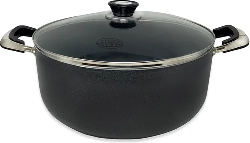 Vista 11 de Alpine Cuisine Olla antiadherente de 2.2 cuartos de galón con tapa de vidrio templado y asas de transporte, utensilios de cocina multiusos, horno